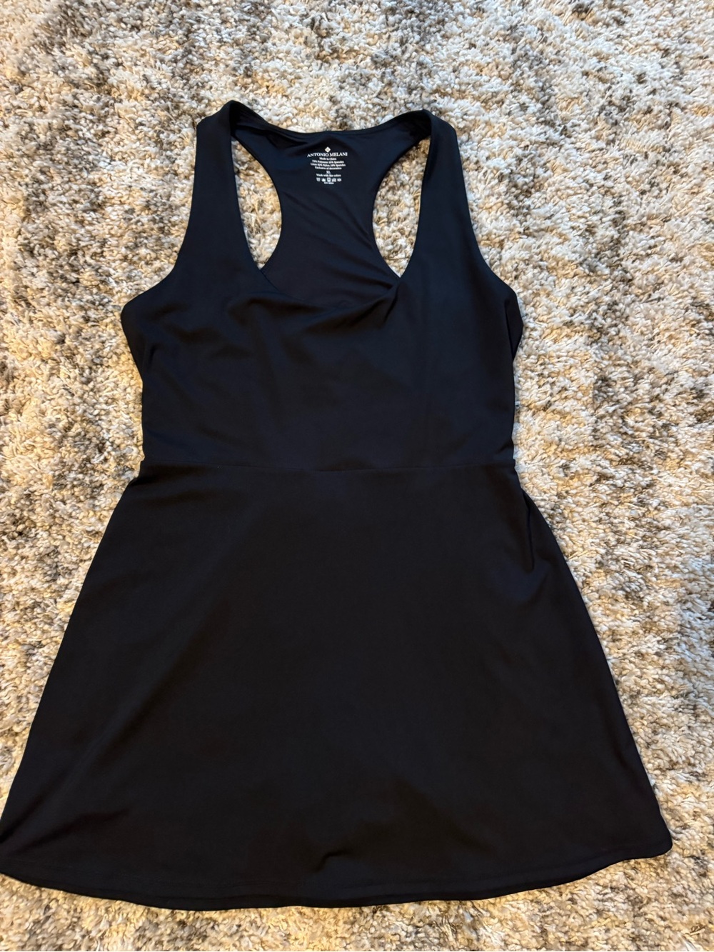 ANTONIO MELANI Black Racerback Skater Dress